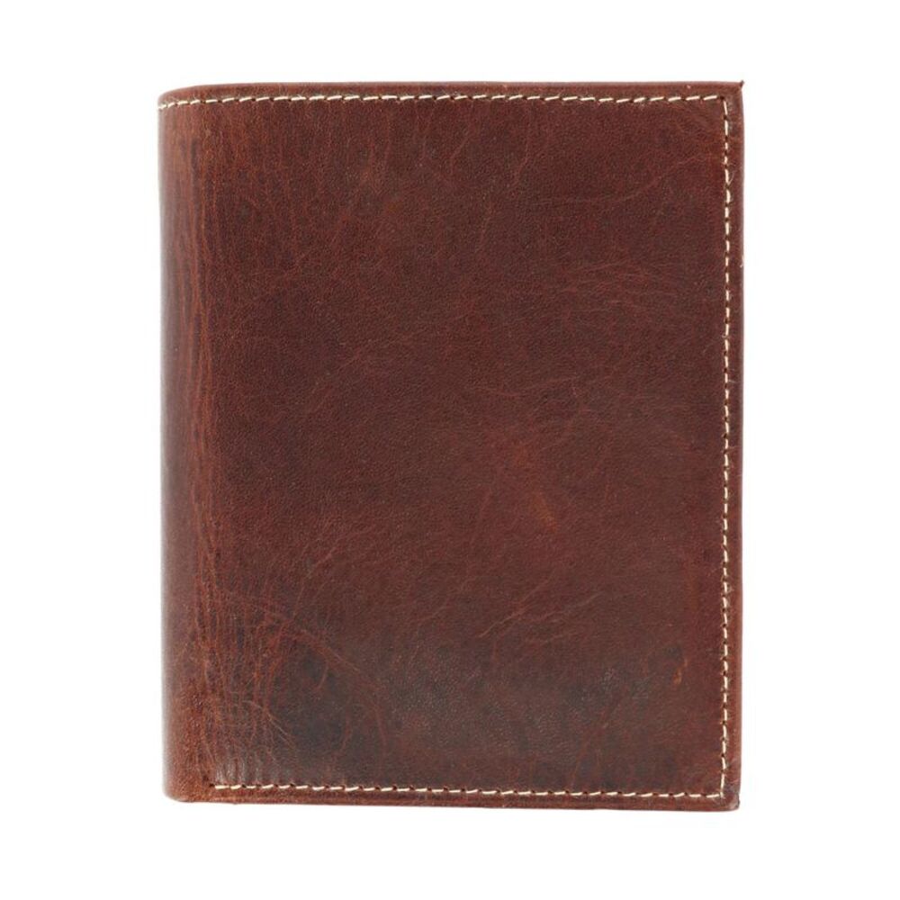 CTM Men's Oil Pull Up Leather Euro Bifold Wallet